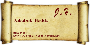 Jakubek Hedda névjegykártya